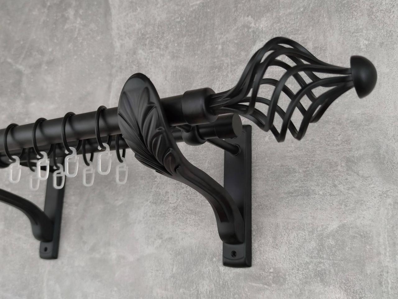 Карниз MStyle металлический для штор двухрядный Арезо 25/19 мм гладкий 200 см Черный (5020158)