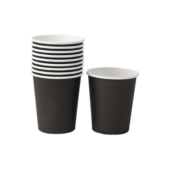 Стакан бумажный 250 мл двухслойный 500 шт. Черный (0025)