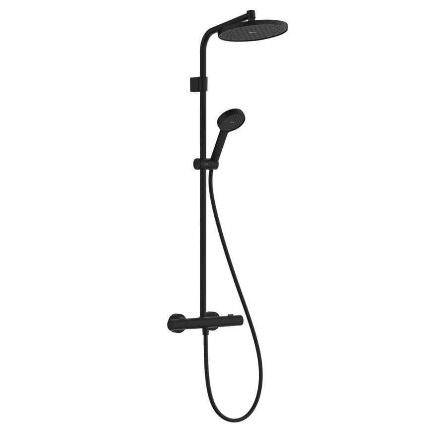 Душевая система Hansgrohe Activera S 240 1jet EcoSmart+ Ecostat Fine Varia с термостатом металл Черный матовый (28083670)