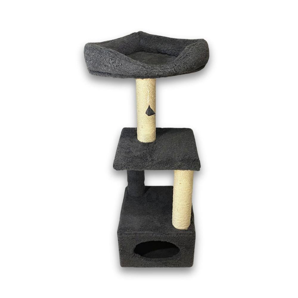 Дряпка Природа Д23 із сизалю з будиночком 36x36x115 см Сірий (PR242961)