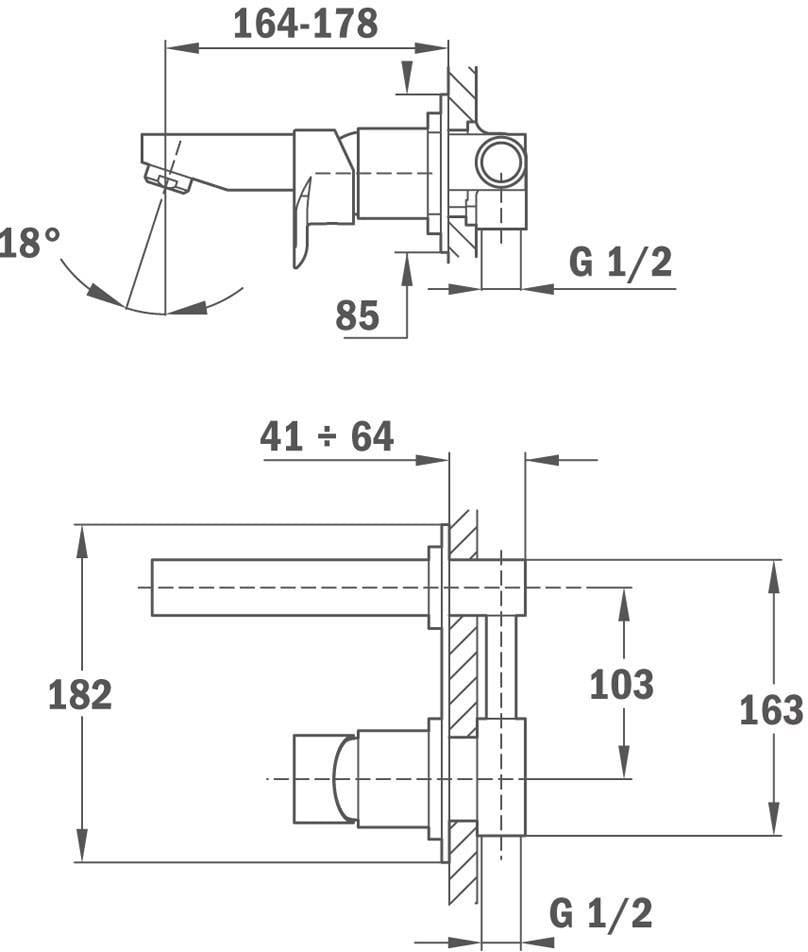 Смеситель для раковины скрытого монтажа Teka FORMENTERA (624610200) - фото 2 Смеситель для раковины скрытого монтажа Teka FORMENTERA (624610200) - фото 2