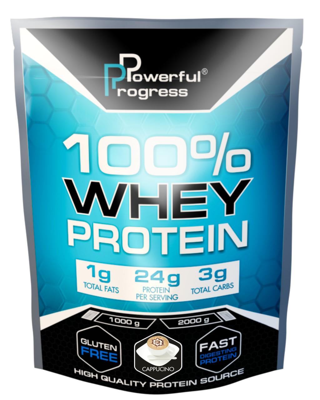 Протеїн Powerful Progress 100% Whey Protein 1 кг Капучіно