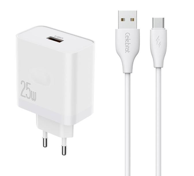 Зарядное устройство для Celebrat C-H8-EU 25W Wall Charger с кабелем Type-C - фото 2