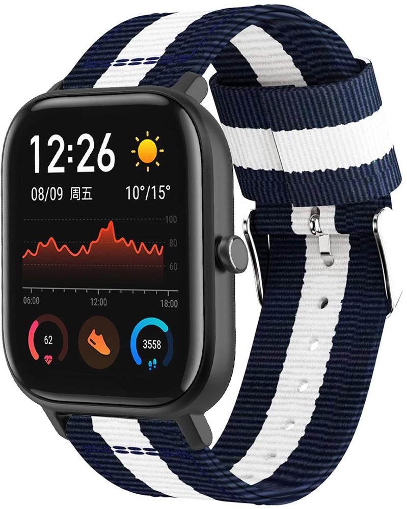 Ремешок тканевый Canvas для Amazfit GTS Blue/White (20564)