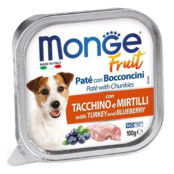 Корм для собак влажный Monge Dog Wet FRUIT индейка с черникой 100 г (000025657)