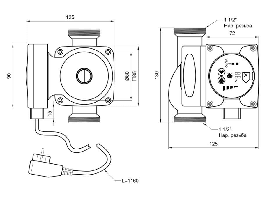 Циркуляционный насос Thermo Alliance LPS-А 25/40/130 энергосберегающий (LPSA2540130) - фото 2