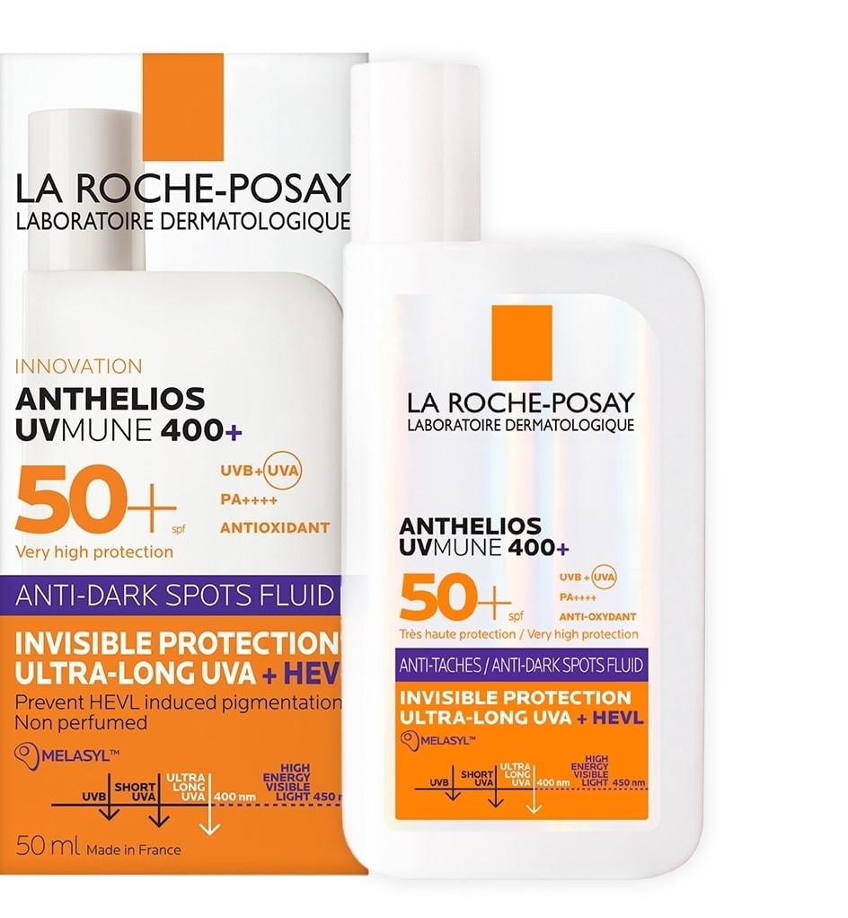 Флюид против гиперпигментации кожи от UVB/длинных UVA и HEV La Roche-Posay Anthelios UVmune 400+ SPF50+ 50 мл (30634175)