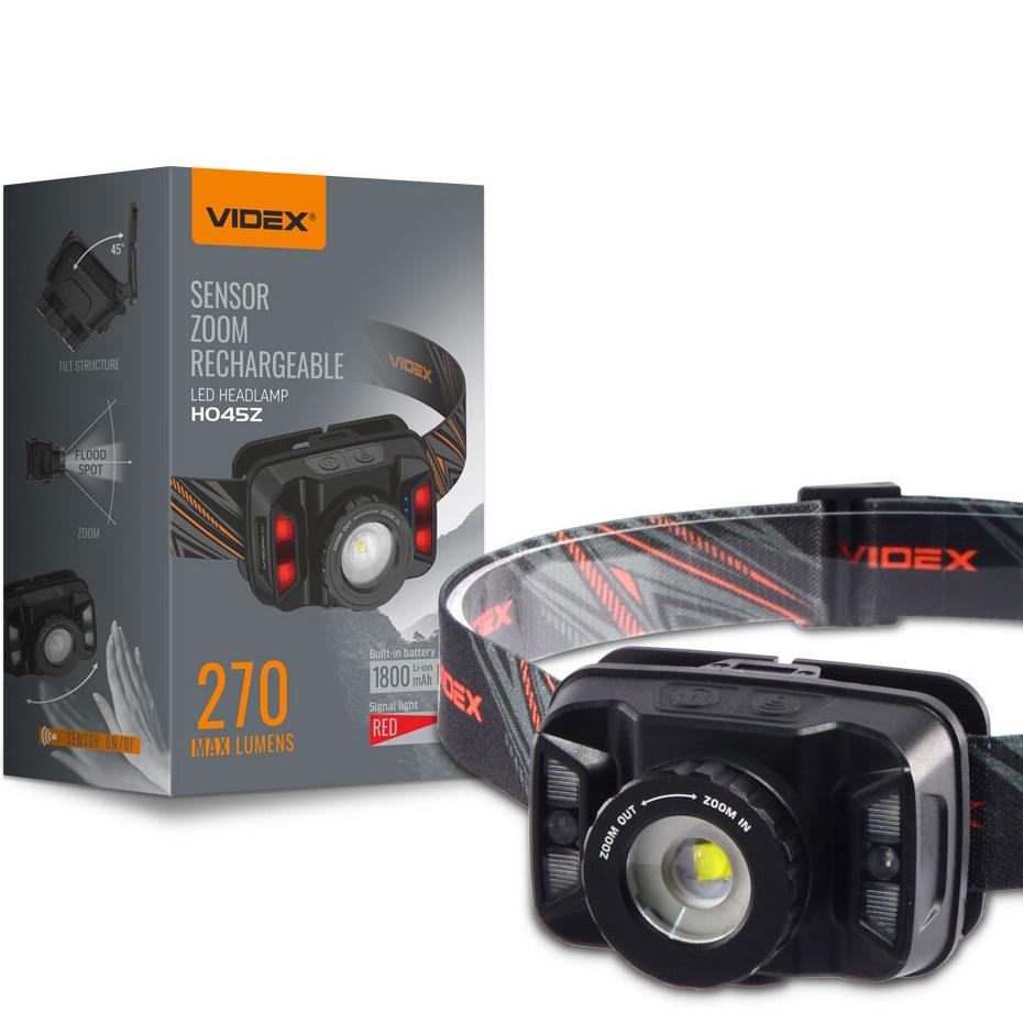 Фонарь налобный с датчиком движения Videx 270 Lm 5000K (VLF-H045Z)