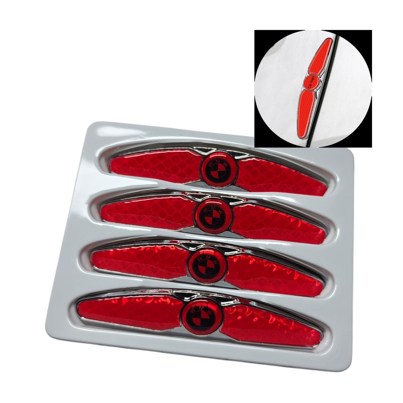 Накладки-катафоты на двери автомобиля с логотипом BMW от царапин и вмятин Красный карбон (2402316984) - фото 6 Накладки-катафоты на двери автомобиля с логотипом BMW от царапин и вмятин Красный карбон (2402316984) - фото 6