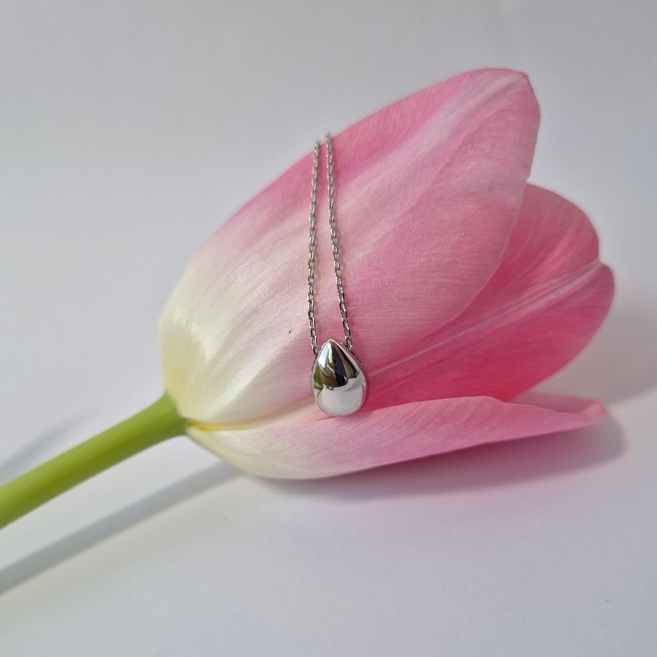 Кольє крапля срібло 925 проби родоване 2,60 г (вс236р)