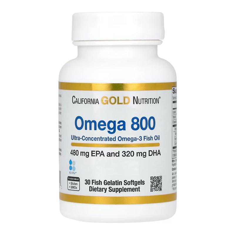 Омега 3 рыбий жир California Gold Nutrition Omega 800 30 рыбных капс. (19126-01)