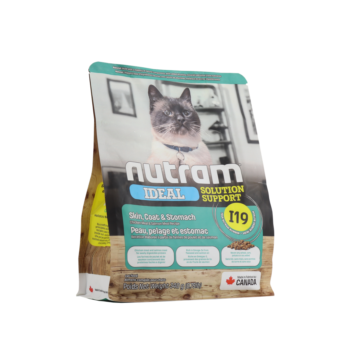 Сухий корм Nutram I19 для котів з чутливим травленням і проблемами шкіри та шерсті 340 г