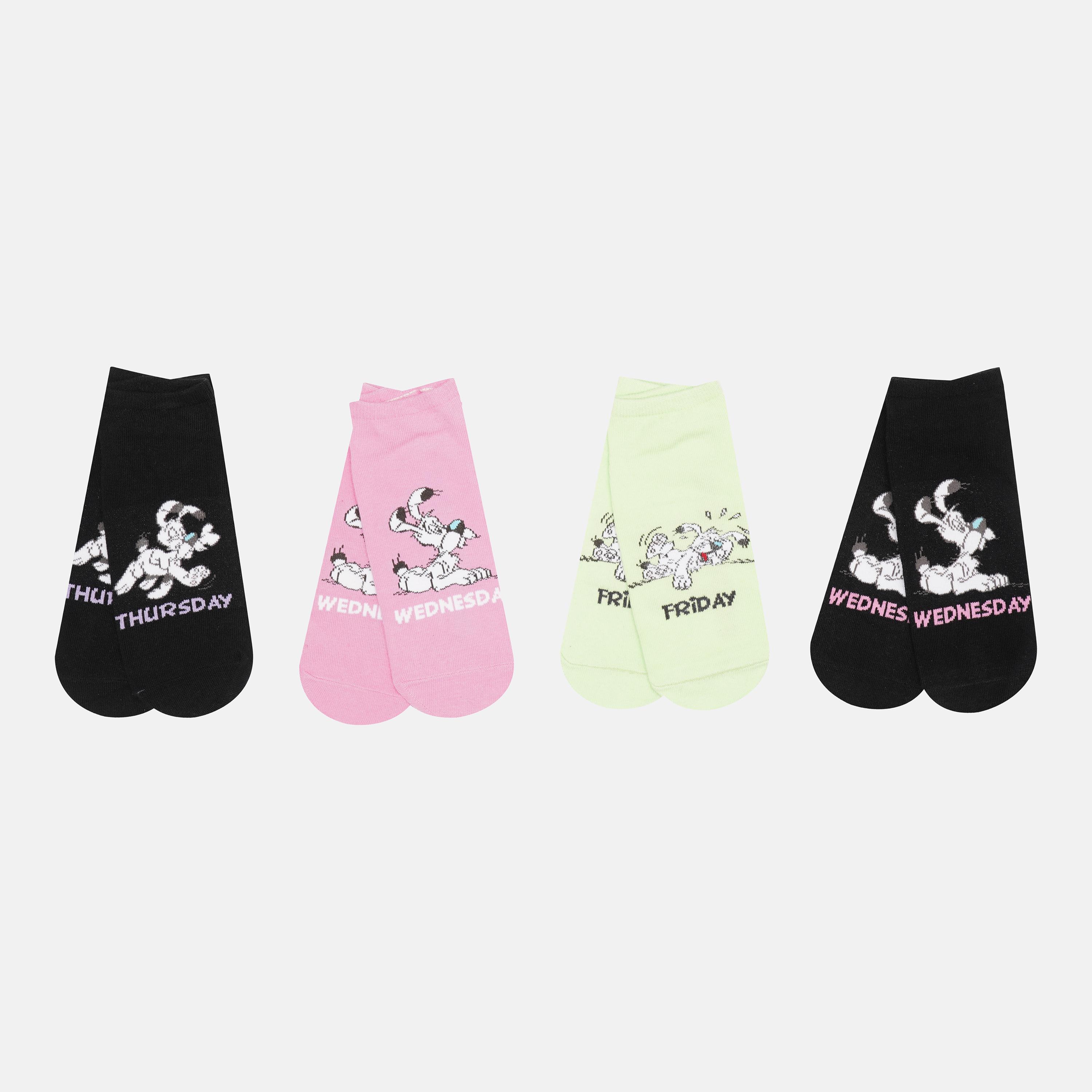 Носки C&A р. 35-38 4 пары Розовый/Черный/Салатовы (22488011)