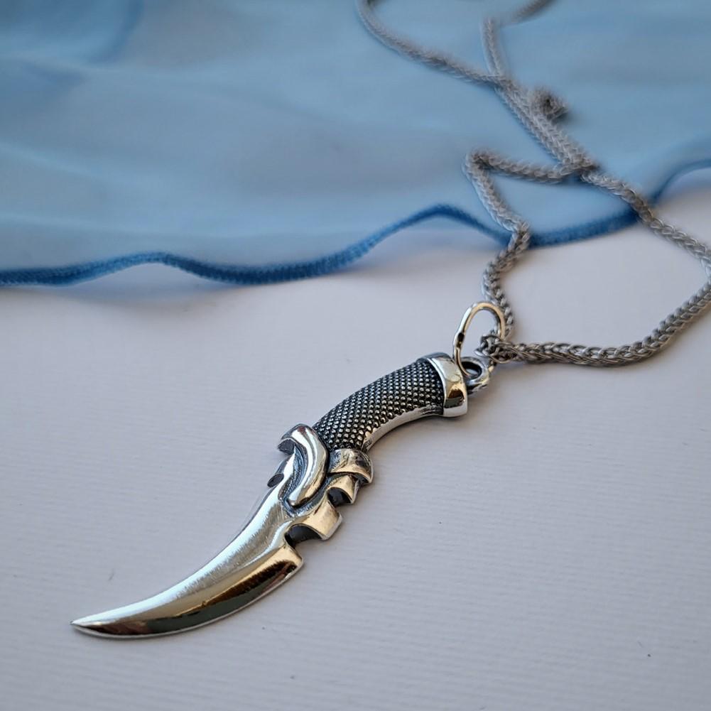 Подвеска из серебра Кулон Кинжал черненая 925 проба 5,60 г (3249ч)