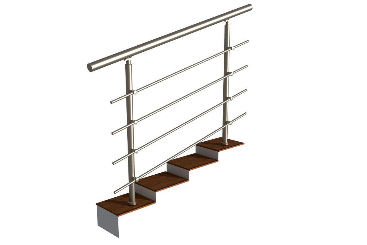 Комплект алюмінієвих поручнів з розбірними леєротримачами L 1,5 м на 4 леєра (24479658)