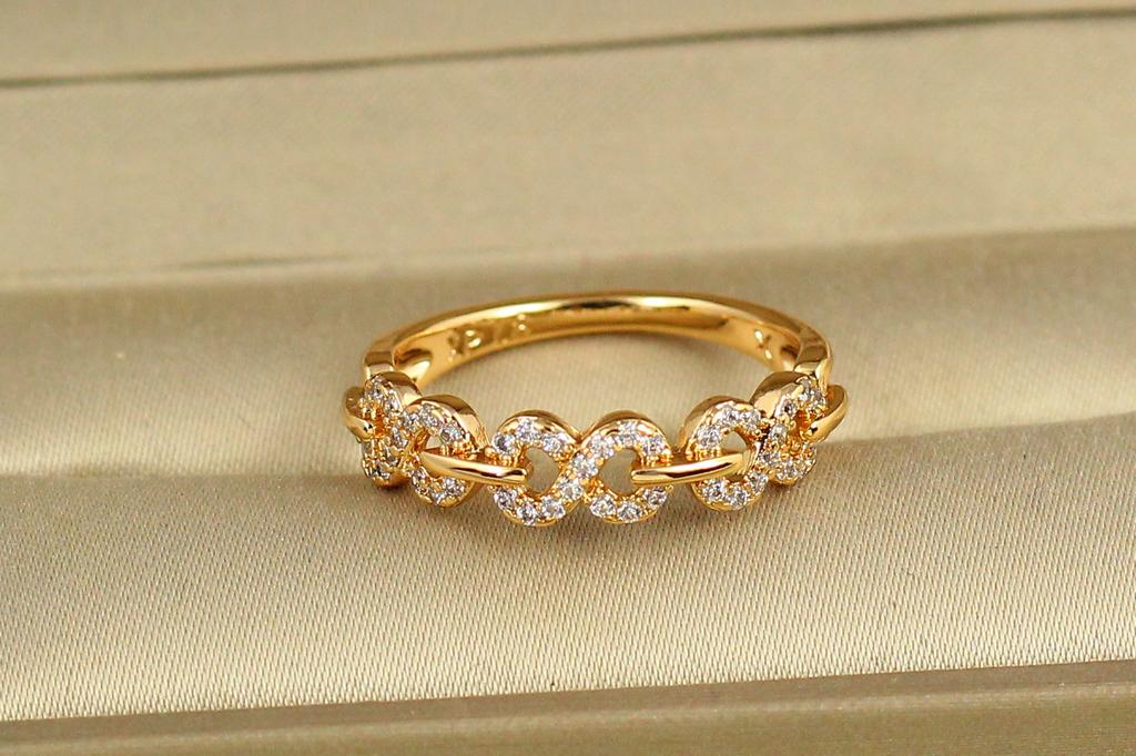Кольцо Xuping Jewelry Восьмерки р. 17 Золотистый (35435607)