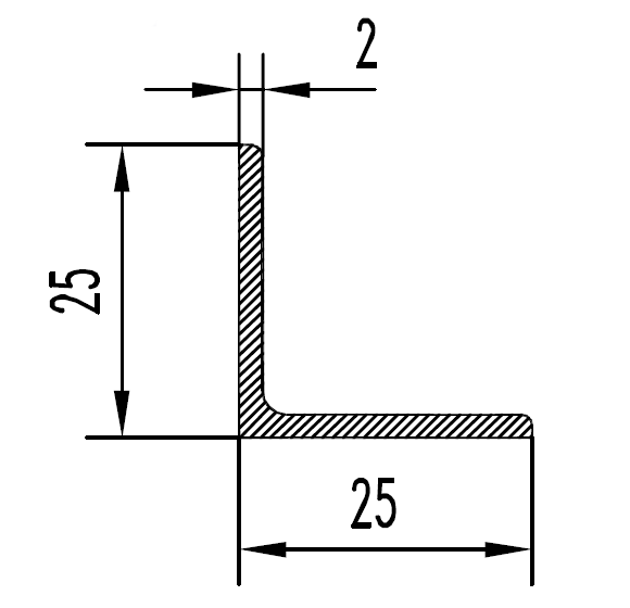 Кутник алюмінієвий 25х25х2/AS - фото 2