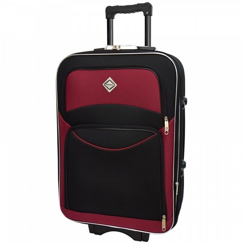 Набір валіз з тканини 005 2 шт. середня/велика на колесах Чорно-вишневий (348494) - фото 2 Набір валіз з тканини 005 2 шт. середня/велика на колесах Чорно-вишневий (348494) - фото 2