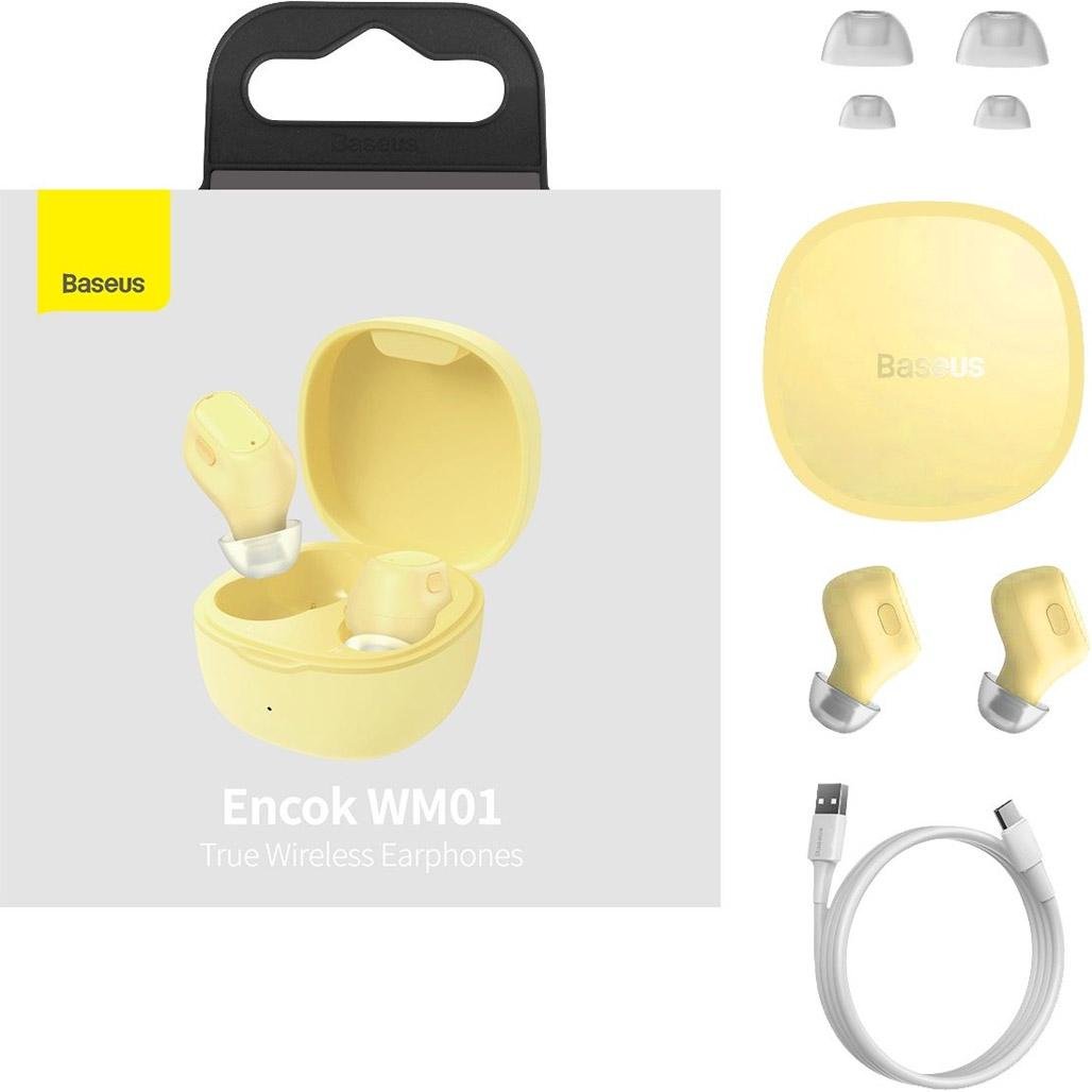 Навушники Baseus True Wireless Earphones WM01 Yellow (NGWM01-0Y) - фото 8