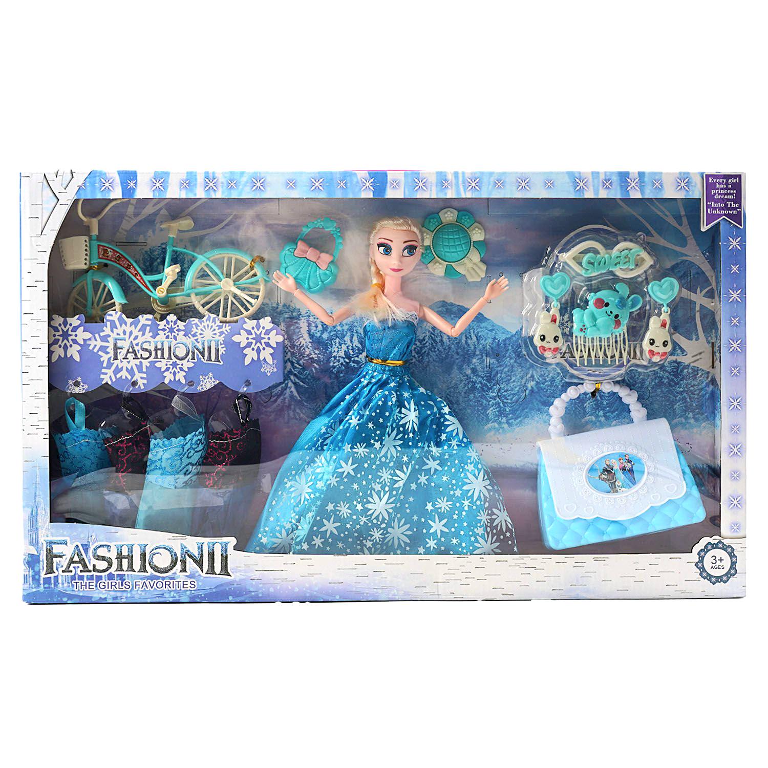 Кукла 1931Q1 Эльза с аксессуарами/сумочка/платья/умывальник/зеркальце (2321909)