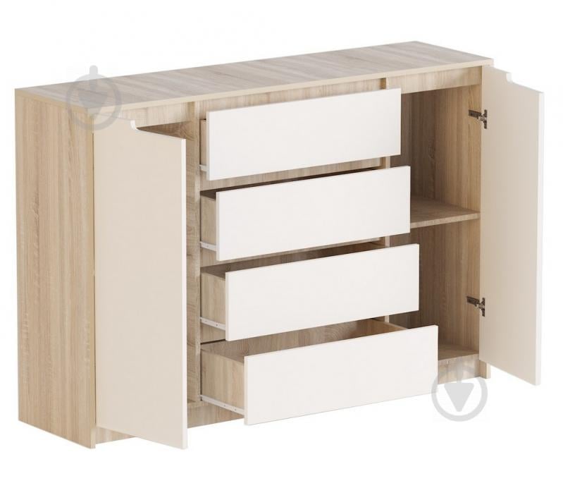Комод для вещей Эверест Микс-3 Ролики сонома белый
