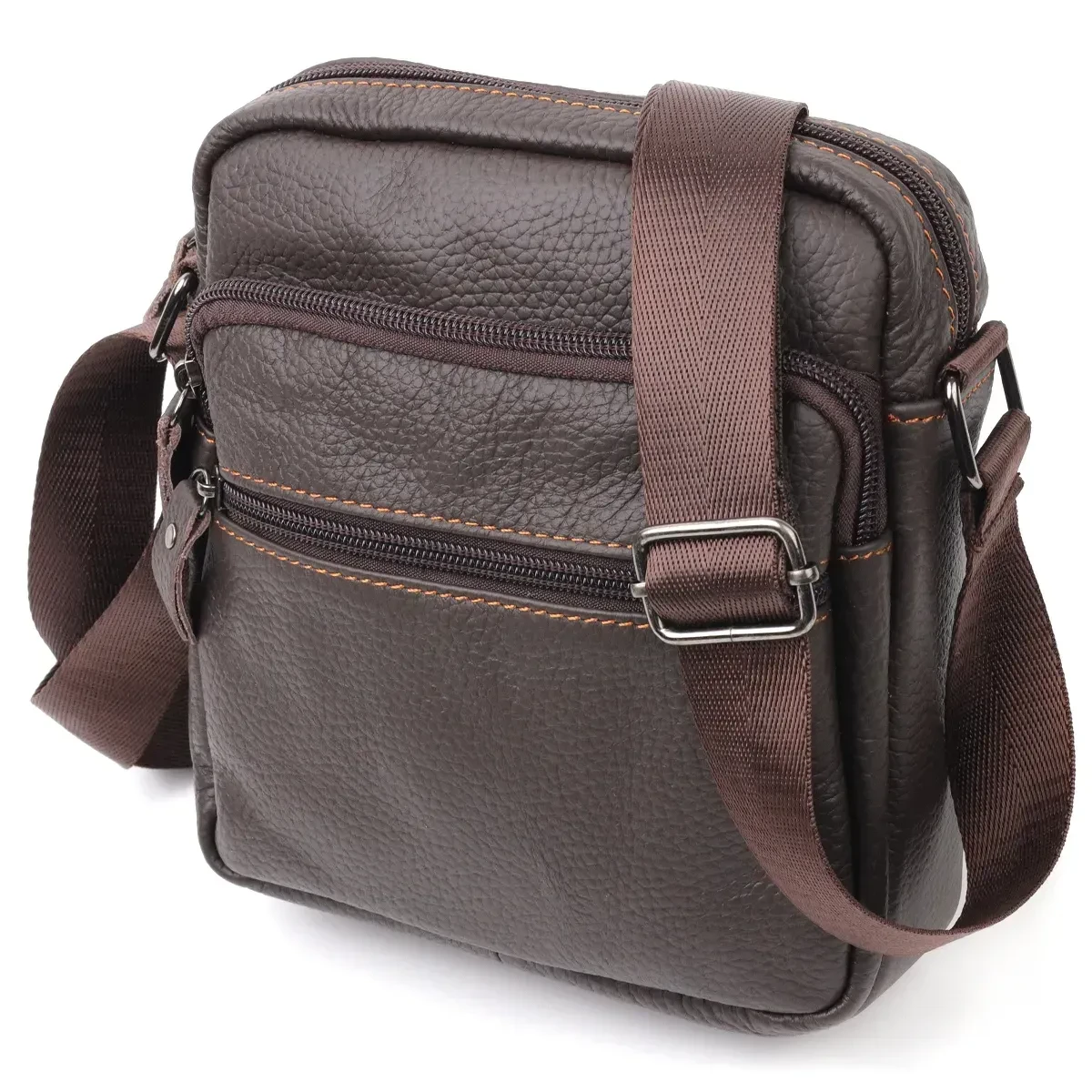 Чоловіча сумка Vintage 20687 шкіряна Коричневий (33804006)