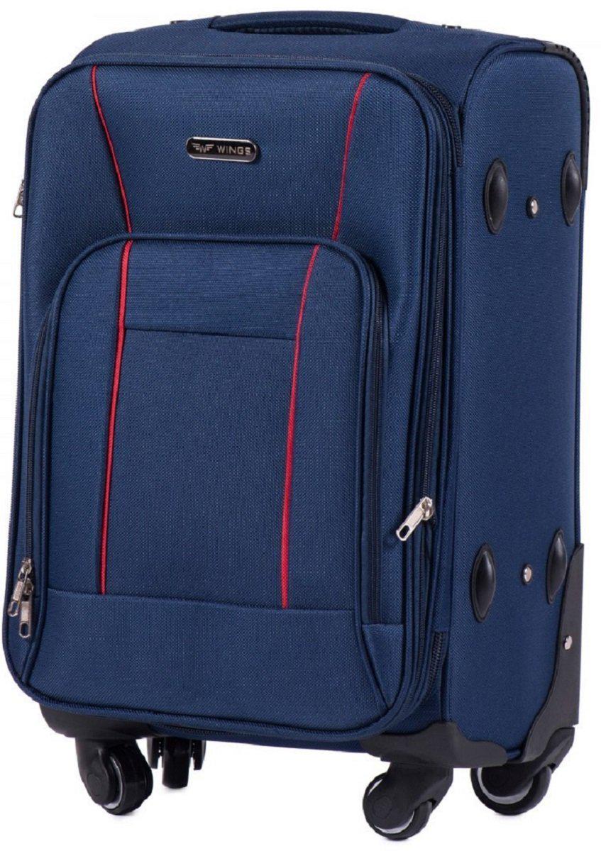 Валіза тканинна Wings 1609 мала 4 колеса Темно-синій Vt00176