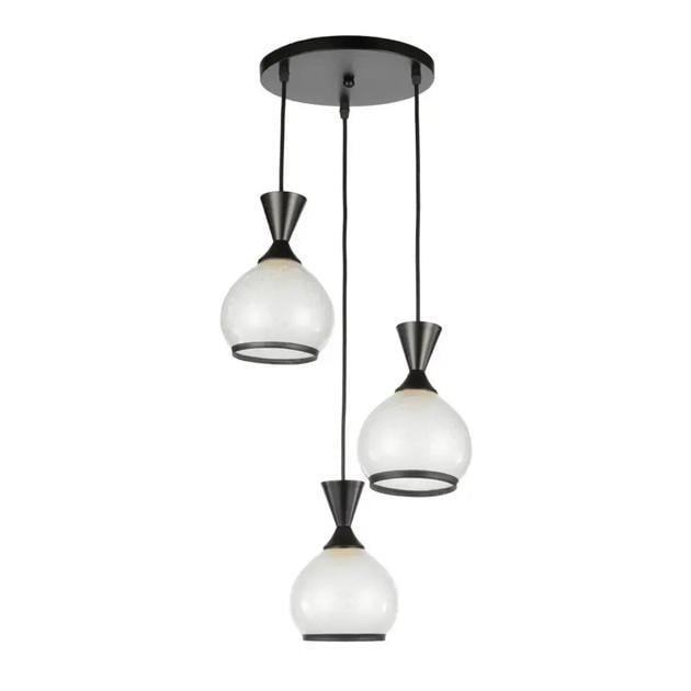Підвісний світильник Valeso Interees на три скляних плафона Е27 IP20 Чорний (V-6155-3 BK)