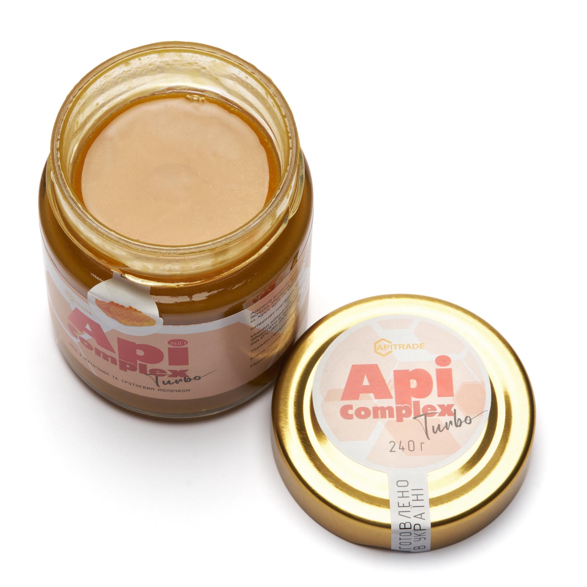Мед с маточным и трутневым молочком Apitrade Api complex turbo 240 г - фото 2