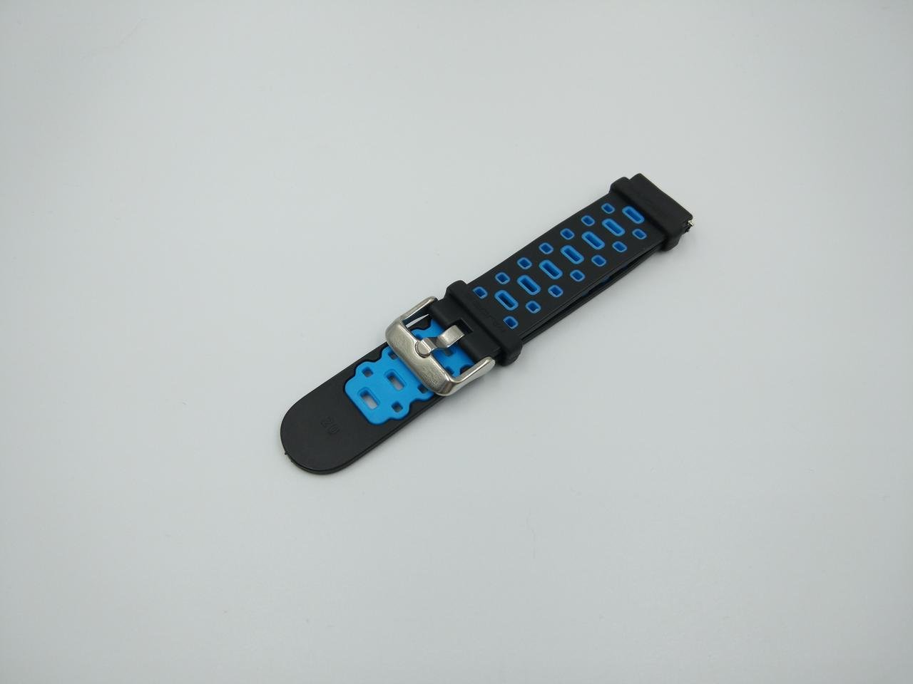 Ремешок для смарт-часов MiJobs Sport силиконовый 20 мм Черный/Голубой (1626P) - фото 1 Ремешок для смарт-часов MiJobs Sport силиконовый 20 мм Черный/Голубой (1626P) - фото 1