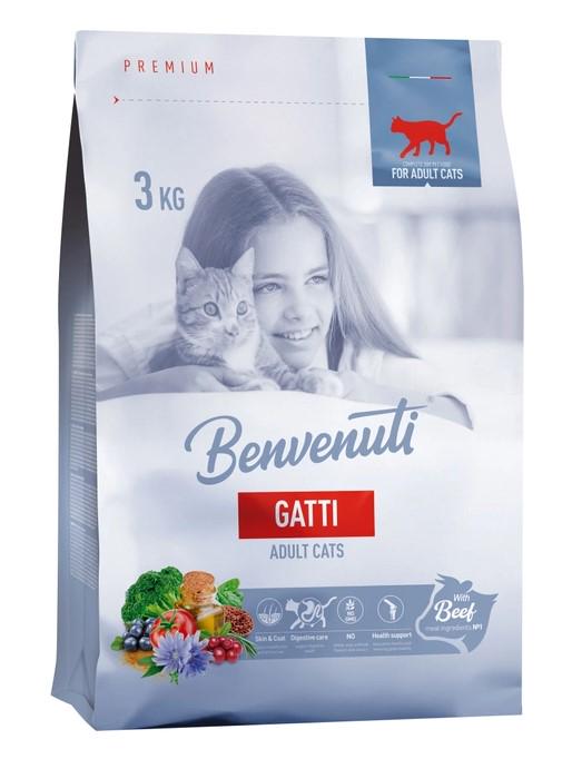 Корм Benvenuti Gatti зі смаком яловичини для котів 3 кг (27400)