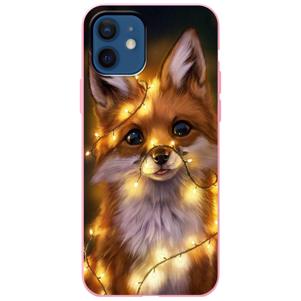 Чехол BoxFace iPhone 12 Рождественская лиса Розовый силикон (41161-up2399-43059)
