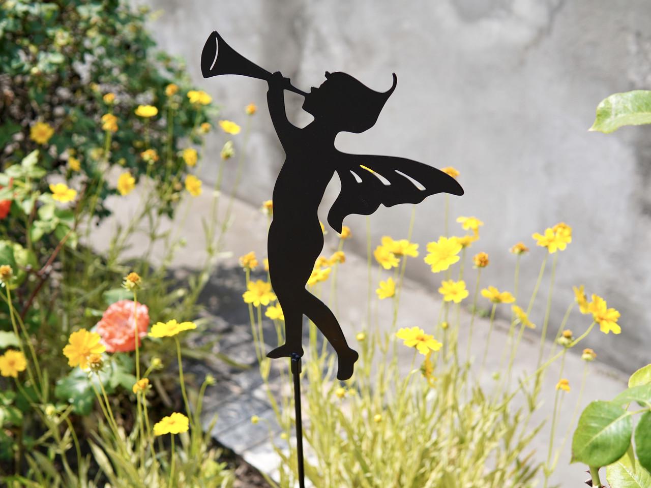 Садовая фигура Фея-мальчик металлическая для двора/сада/клумбы (DCR057) - фото 2