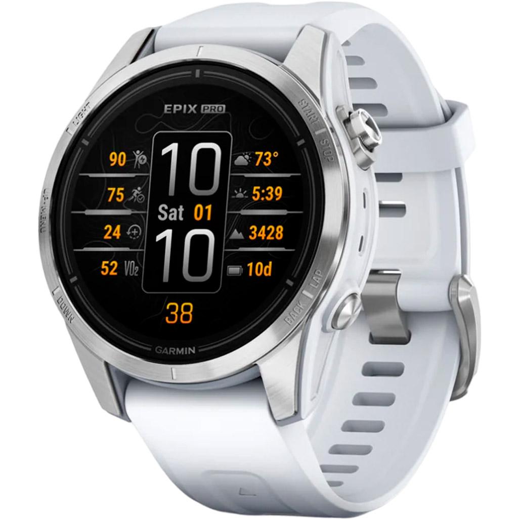 Смарт-часы Garmin Epix Pro Gen 2 42 мм Silver with Whitestone Band (010-02802-00)