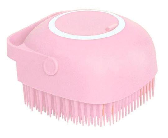 Силиконовая массажная мочалка Silicone Massage Bath Brush Розовый - фото 1