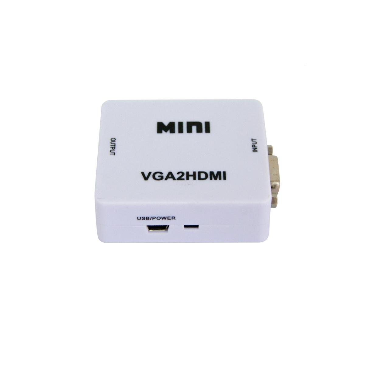 Переходник MiNi VGA2HDMI с VGA на HDMI со звуком Белый (1008560-White)