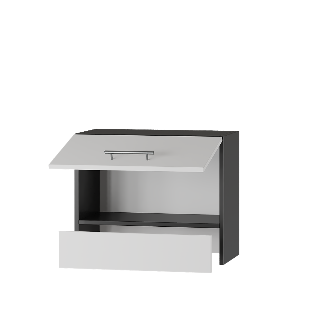 Шкаф верхний Эверест Оптима модуль Верх для вытяжки В11-600 60х30х50 см Нимфея Альба/Антрацит (08512) - фото 3 Шкаф верхний Эверест Оптима модуль Верх для вытяжки В11-600 60х30х50 см Нимфея Альба/Антрацит (08512) - фото 3