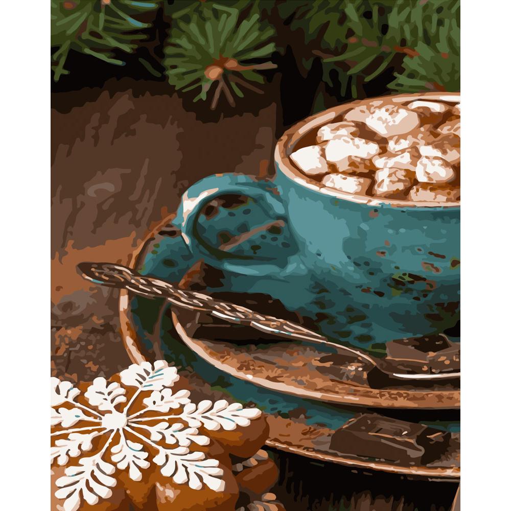 Картина по номерам Strateg Премиум Какао с зефирками 40х50 см (GS494)