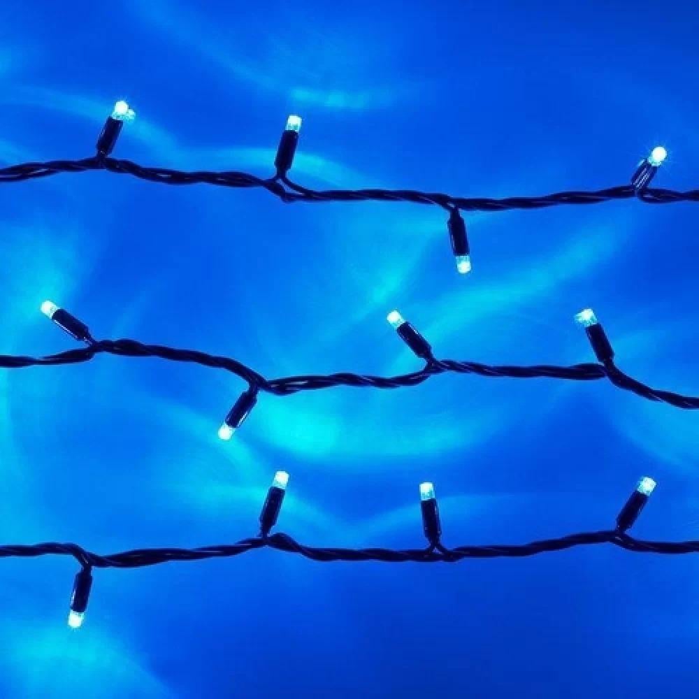 Гірлянда нитка String LED 500 Блакитний чорний провід 1-28,0-39