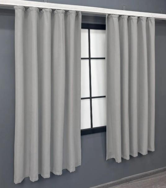 Комплект штор коротких Sparta мікровелюр 1,3х1,7 м 2 шт. Світло-сірий (1197ш) - фото 3