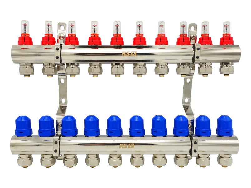 Колекторна група RS-k 1"х3/4" на 10 виходів з євроконусами 16 мм - фото 1