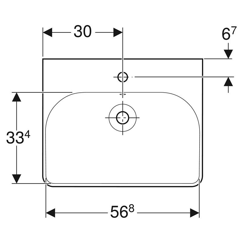 Умивальник Geberit Smyle Square 60x48 см (500.229.01.1) - фото 2