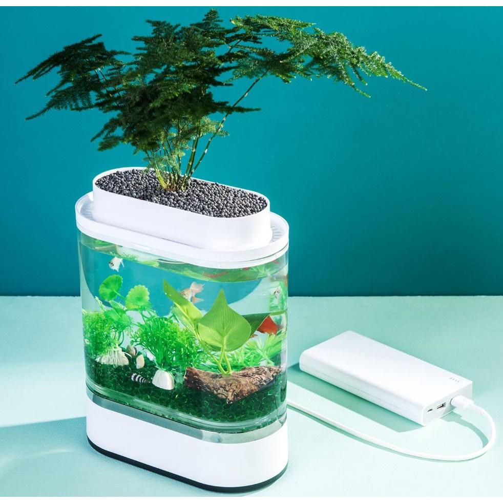 Акваріум Xiaomi Eco Mini fish tank 203х102х254 мм Білий (HF-JHYG005)
