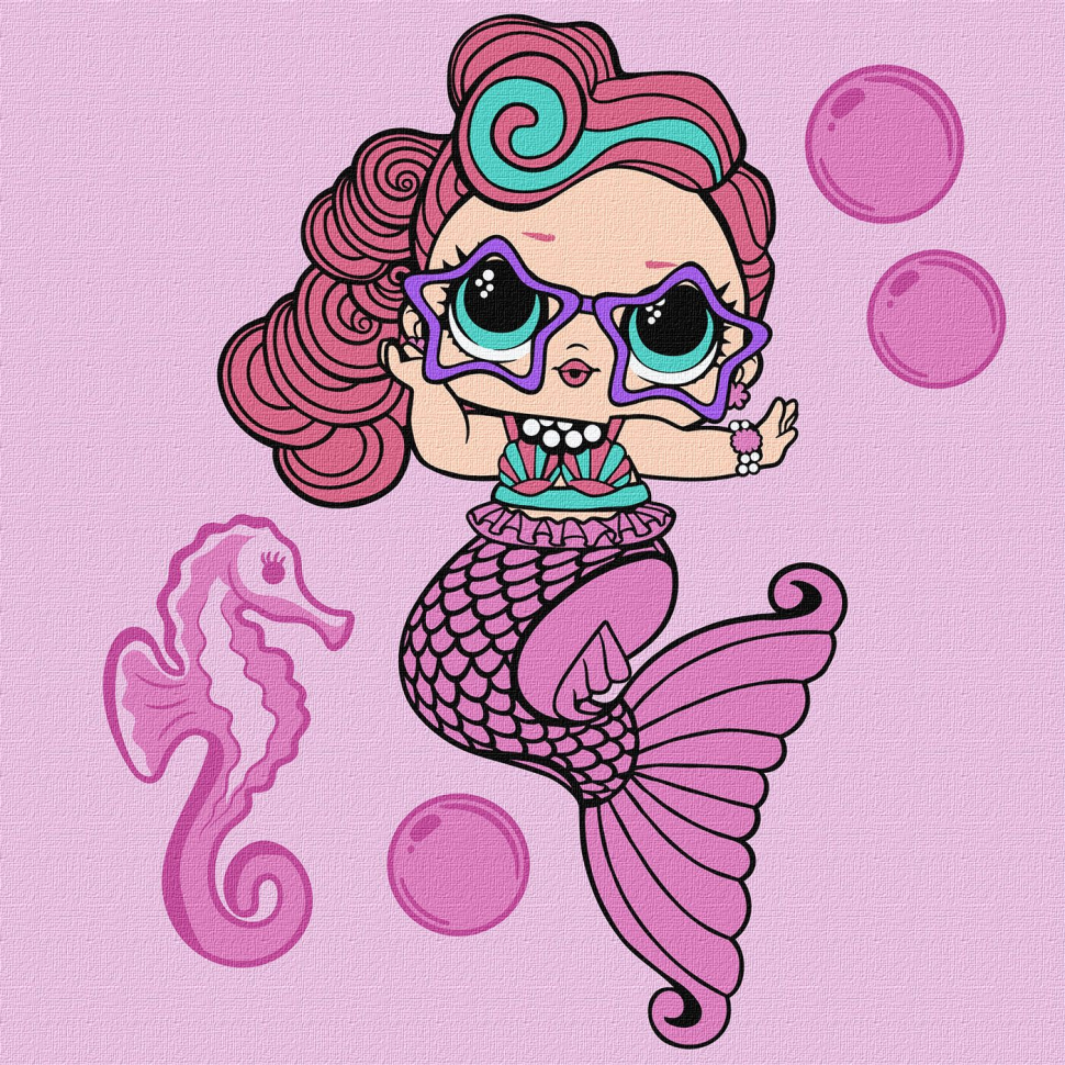 Картина по номерам KHO6266 LOL Surprise! Mermaids Waves 40х40 см (2990409717)