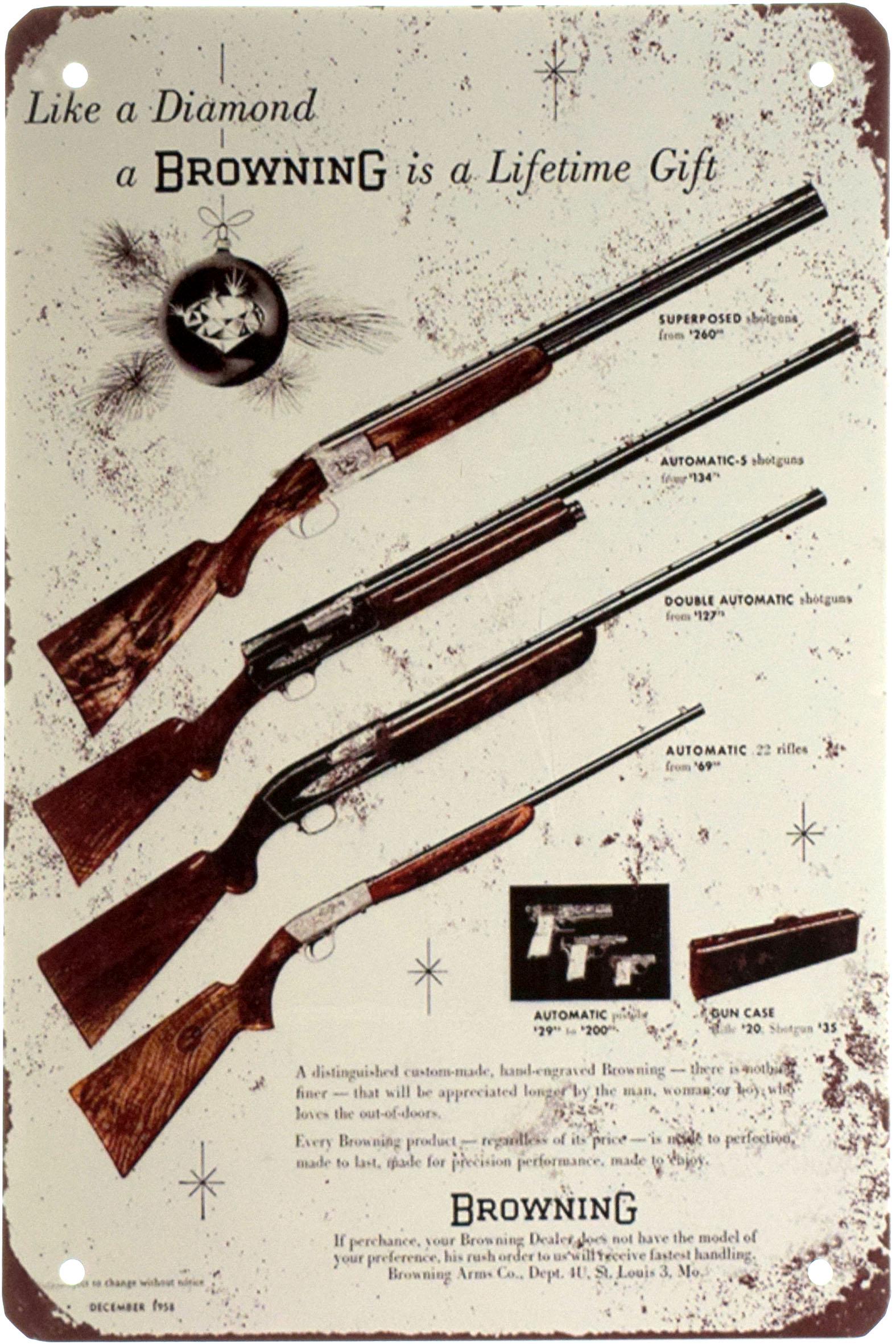 Табличка металлическая Браунинг-Это Подарок На Всю Жизнь/Browning Is A Lifetime Gift 20x30 см - фото 1