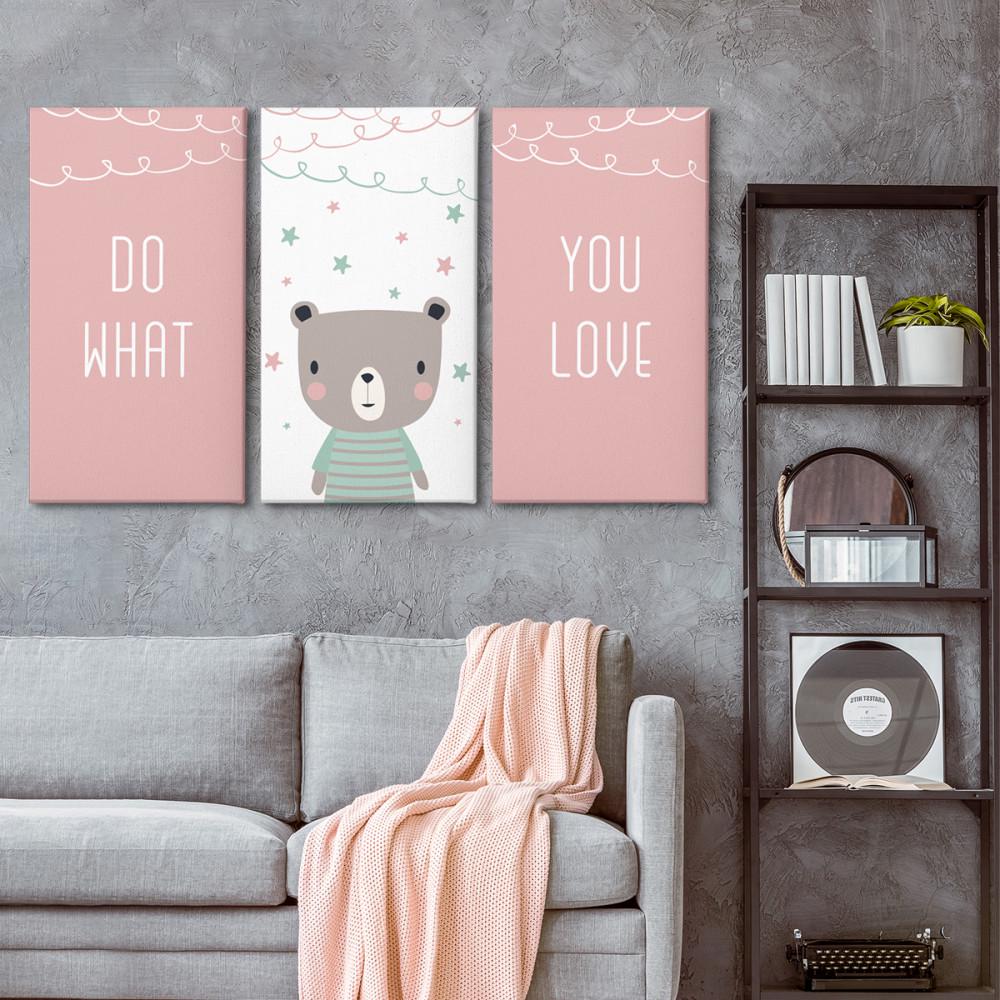 Модульная картина Malevich Store Teddy love из трех частей 96x60 см (MK311609)