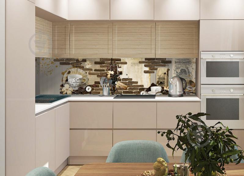 Наклейки кухонный фартук  Zatarga Lion Coffee 650х2500 мм Коричневый (Z180132/1)