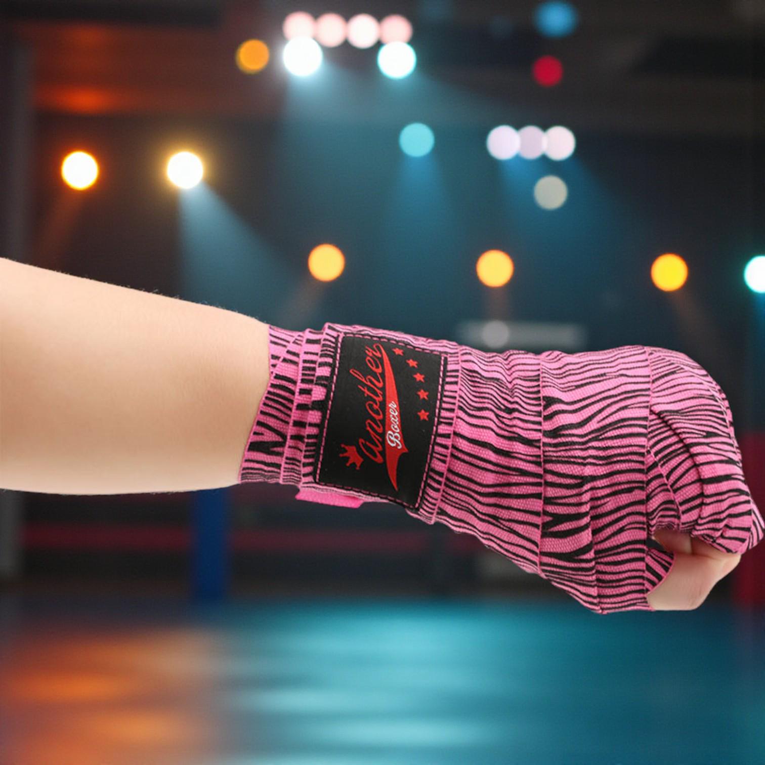 Бинты боксерские Another Boxer с принтом Зебра 3 м Розовый - фото 6 Бинты боксерские Another Boxer с принтом Зебра 3 м Розовый - фото 6