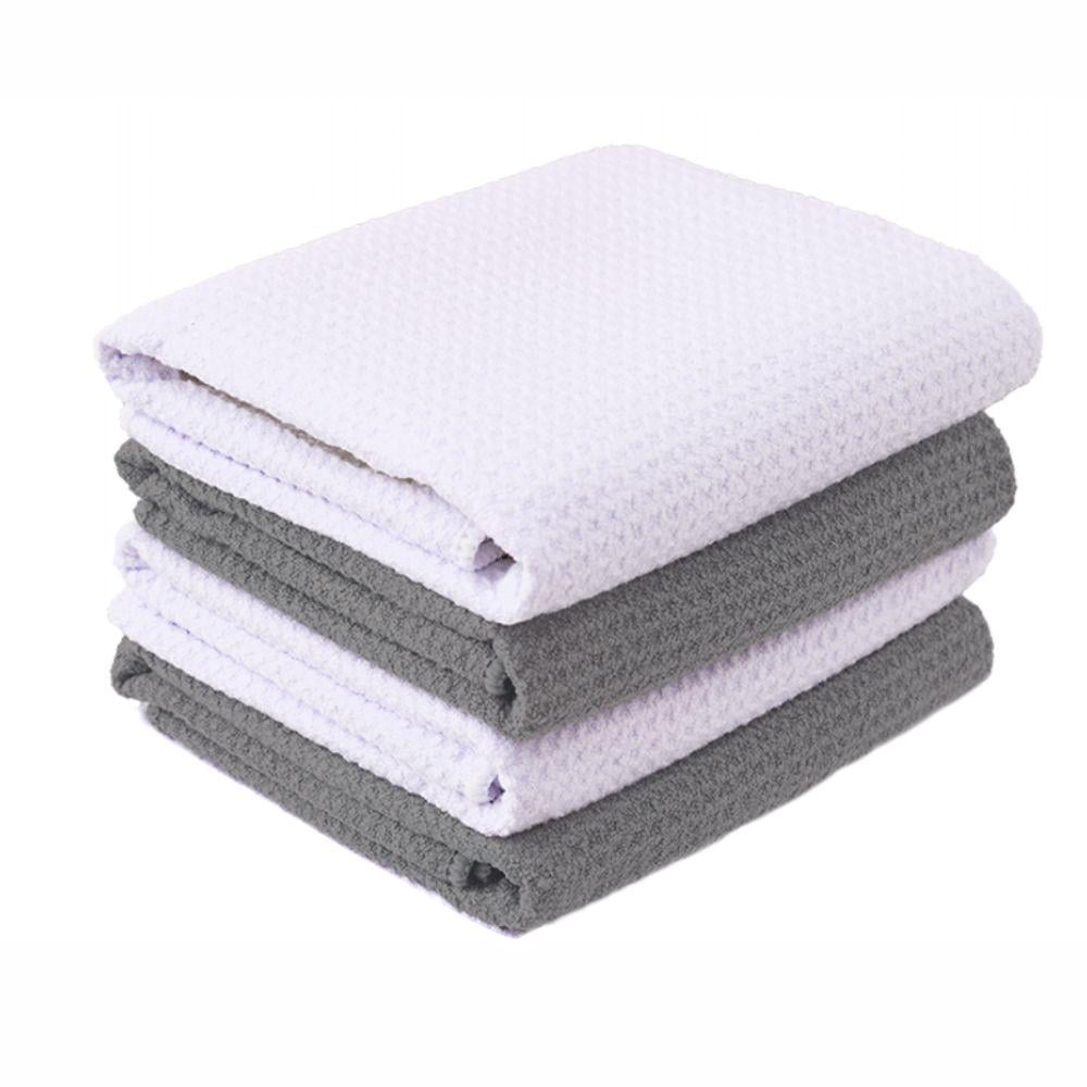 Набор кухонных вафельных полотенца Aquarius микрофибра 40х60 см 4 шт. Белый/Серый