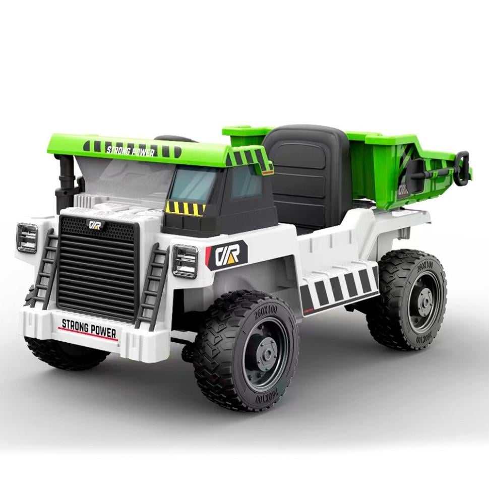 Детский электромобиль Грузовик Bambi с пультом до 40 кг Бело-зеленый (DE-169-E-115)